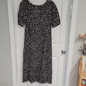 Who What Wear Black Dress with White Dots